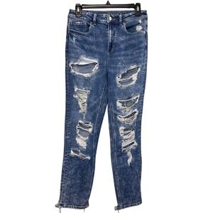 American Eagle Outfitters Super Distressed Denim Mom Jeans Size 4